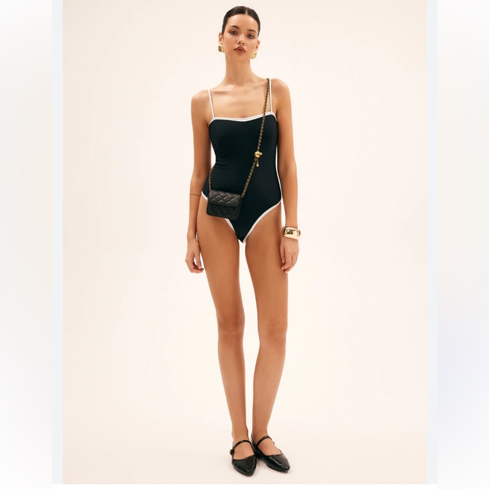 NWT• Commense Contrast Binding One Piece Bathingsuit SMALL